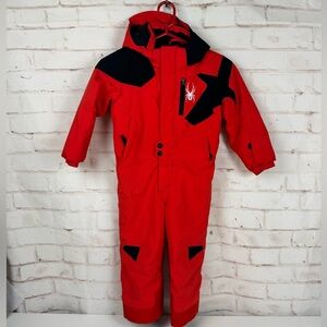 Spyder Kids Snowsuit Red Black Excellent Size 4 Snow Ski